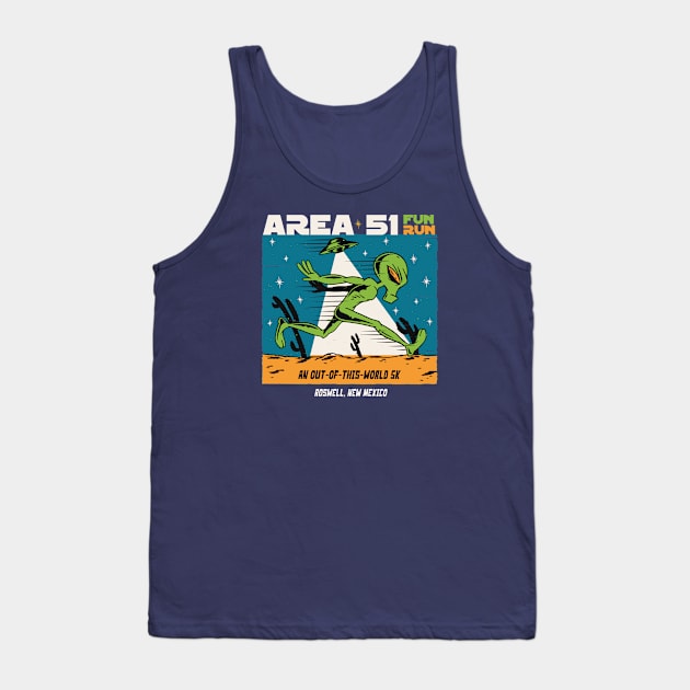 Area 51 Fun Run // Funny Running Alien Tank Top by SLAG_Creative